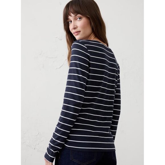 BANANA REPUBLIC FACTORY Women's Timeless Long-Sleeve Crew-Neck T-Shirt Size L - Picture 2 of 8